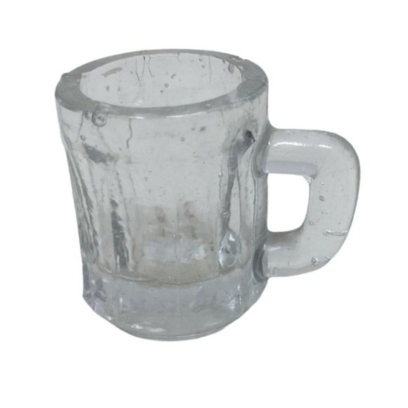 Vintage Small Miniature Japan Clear Glass Handled Root Beer Mug - Picture 1 of 7